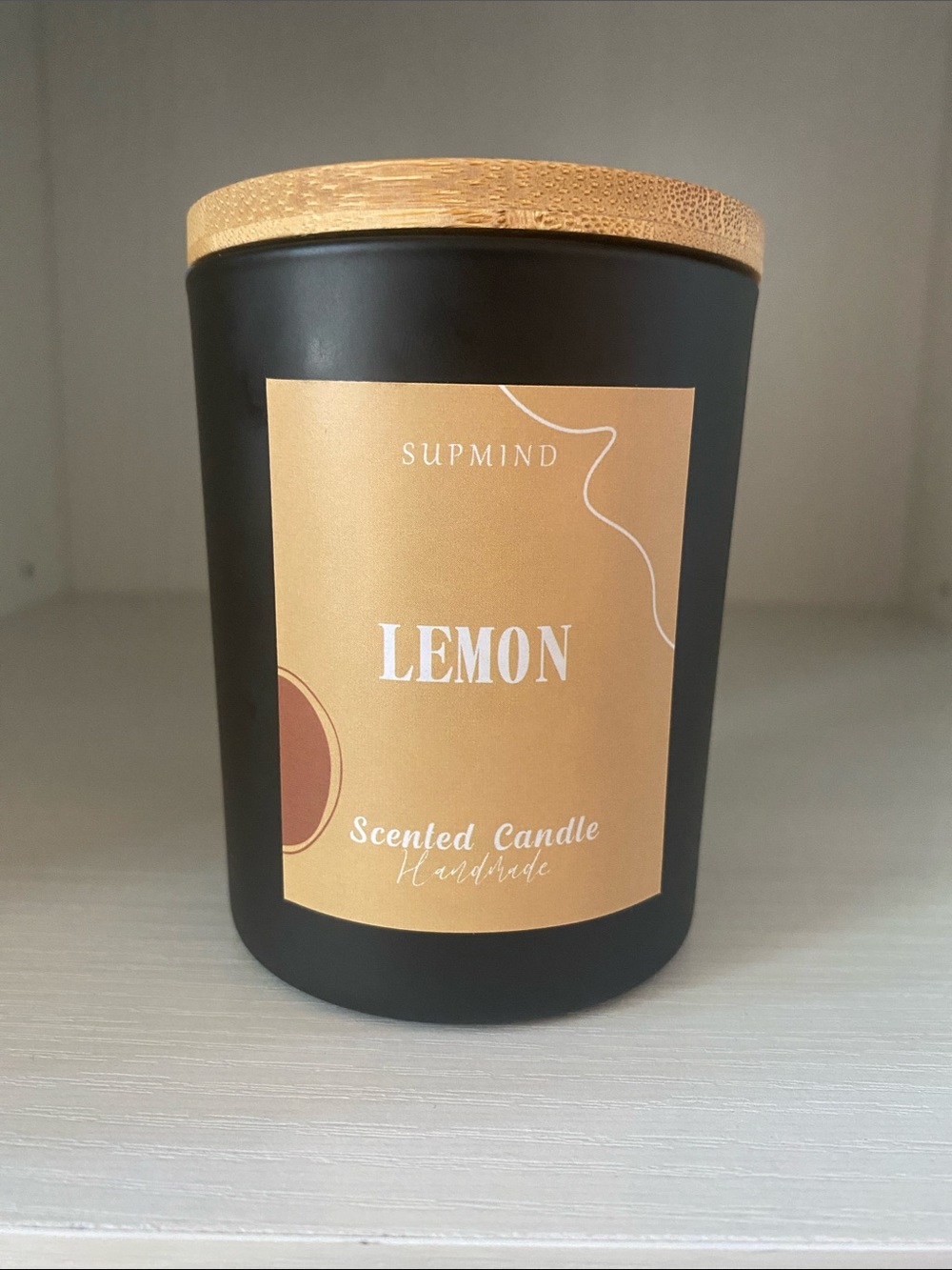 Handmade Lemon Scented Soy Candle — 7 oz | Bamboo Lid